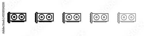 gpu icon vector thin outline style sign