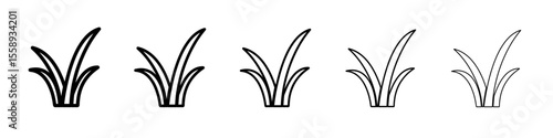 grass icon vector thin outline style sign