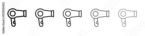 hair dryer icon vector thin outline style sign