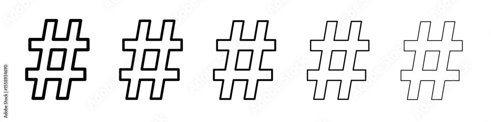 Obraz premium hashtag icon vector thin outline style sign