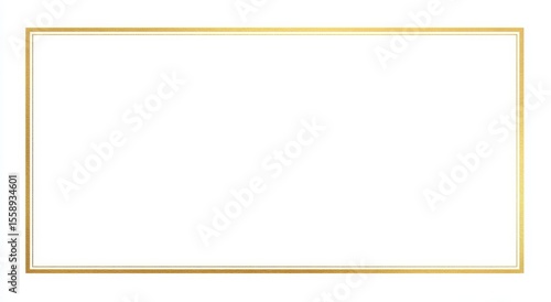 A rectangular, white space enclosed by a double golden border, offering a clean, elegant design