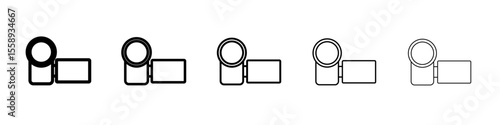 Handy Cam Icon vector thin outline style sign