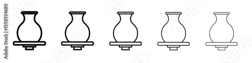 Handmade pottery icon vector thin outline style sign
