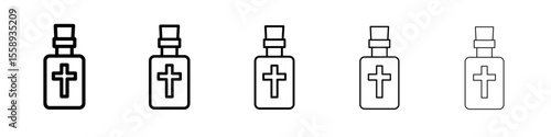 holywater icon vector thin outline style sign