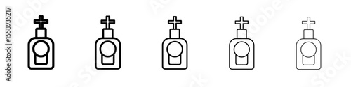 holy water bottle icon vector thin outline style sign