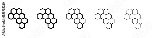 honeycomb icon vector thin outline style sign