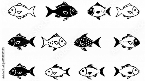 シンプル魚シルエットコレクション｜Simple Fish Silhouette Collection