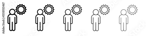 hot human icon vector thin outline style sign