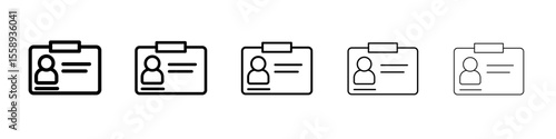 id icon vector thin outline style sign