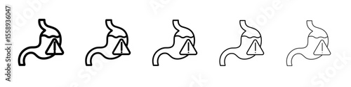 Indigestion icon vector thin outline style sign