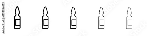 injection vial icon vector thin outline style sign
