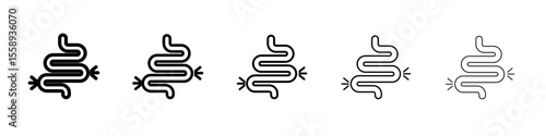Intestine Icon Single vector thin outline style sign