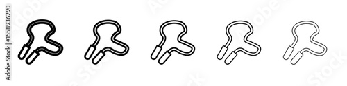 jump rope icon vector thin outline style sign