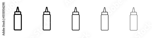 ketchup icon vector thin outline style sign