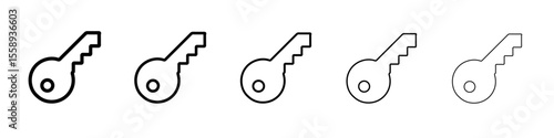 key icon vector thin outline style sign