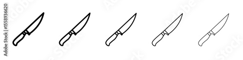 knife icon vector thin outline style sign