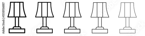 lamp icon vector thin outline style sign