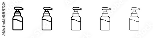 liquid soap icon vector thin outline style sign