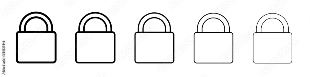 lock icon vector thin outline style sign