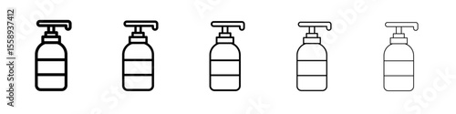 liquid soap icon vector thin outline style sign