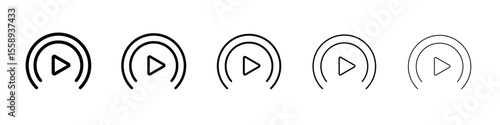 Live Streaming Icon Single vector thin outline style sign
