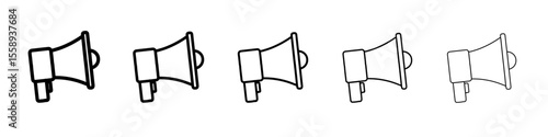 loud speaker icon vector thin outline style sign