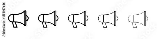 loud speaker icon vector thin outline style sign