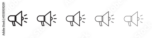 Megaphone Icon Single vector thin outline style sign