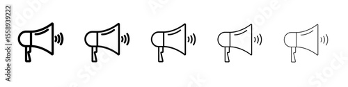 Megaphone Icon Single vector thin outline style sign