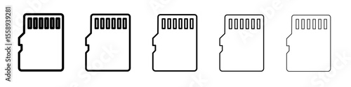 memory card icon vector thin outline style sign