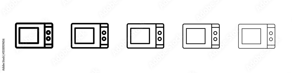 Obraz premium microwave icon vector thin outline style sign