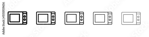 microwave icon vector thin outline style sign