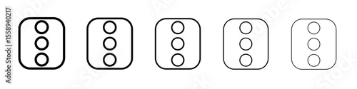 more button icon vector thin outline style sign