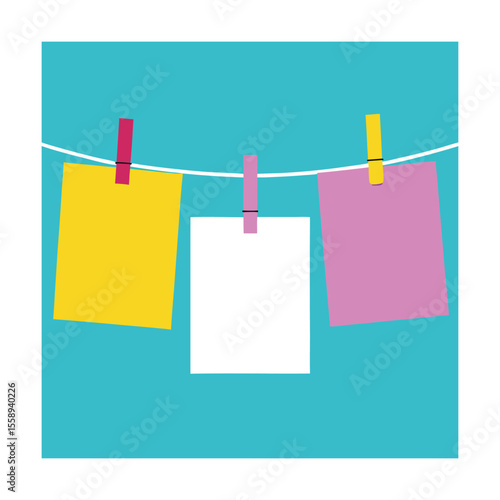 Pinned Clothesline Frames for Photos Display