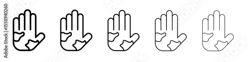 mottled skin icon vector thin outline style sign