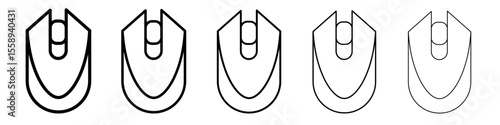 mouse icon vector thin outline style sign