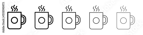 mug icon vector thin outline style sign