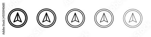 Navigator arrow icon vector thin outline style sign
