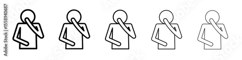 Nausea icon vector thin outline style sign
