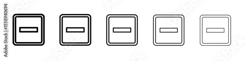 negative icon vector thin outline style sign