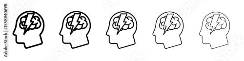 nervous breakdown icon vector thin outline style sign