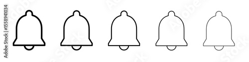 notification icon vector thin outline style sign