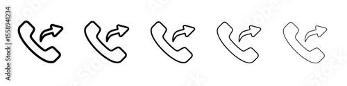 outgoing call icon vector thin outline style sign