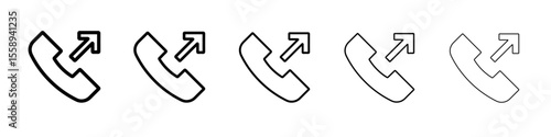 outgoing call icon vector thin outline style sign
