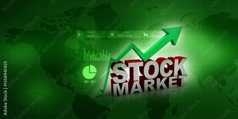 Fototapeta premium 3d illustration stock market with business graph