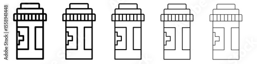 painkiller icon vector thin outline style sign