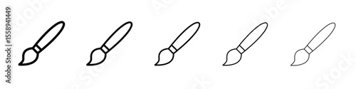 paint brush icon vector thin outline style sign