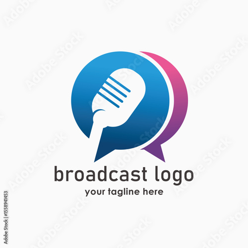 broadcast and consult logo template, call center icon design, technology icon vector