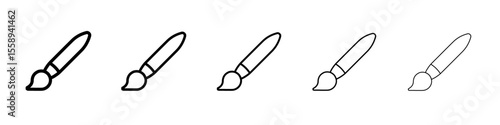paint brush icon vector thin outline style sign
