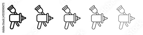 paint gun icon vector thin outline style sign